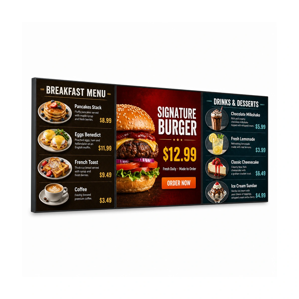 High Brightness Digital Menu Board