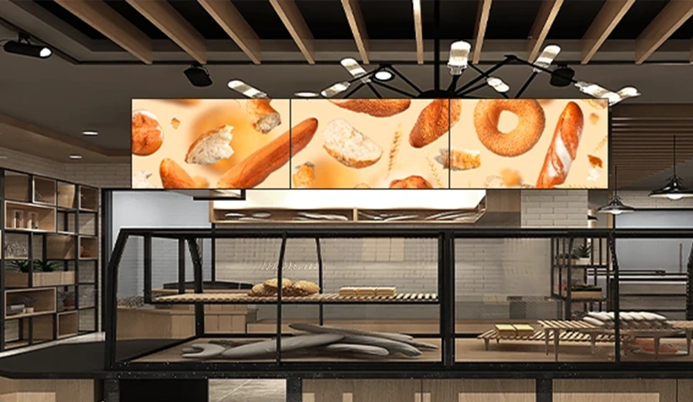 High Brightness Digital Menu Boards Display in bakery