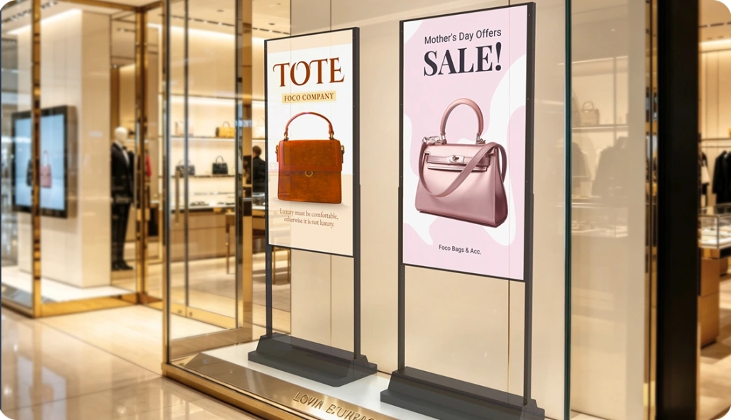 supermarkets Indoor Wall Mounted Advertising Display