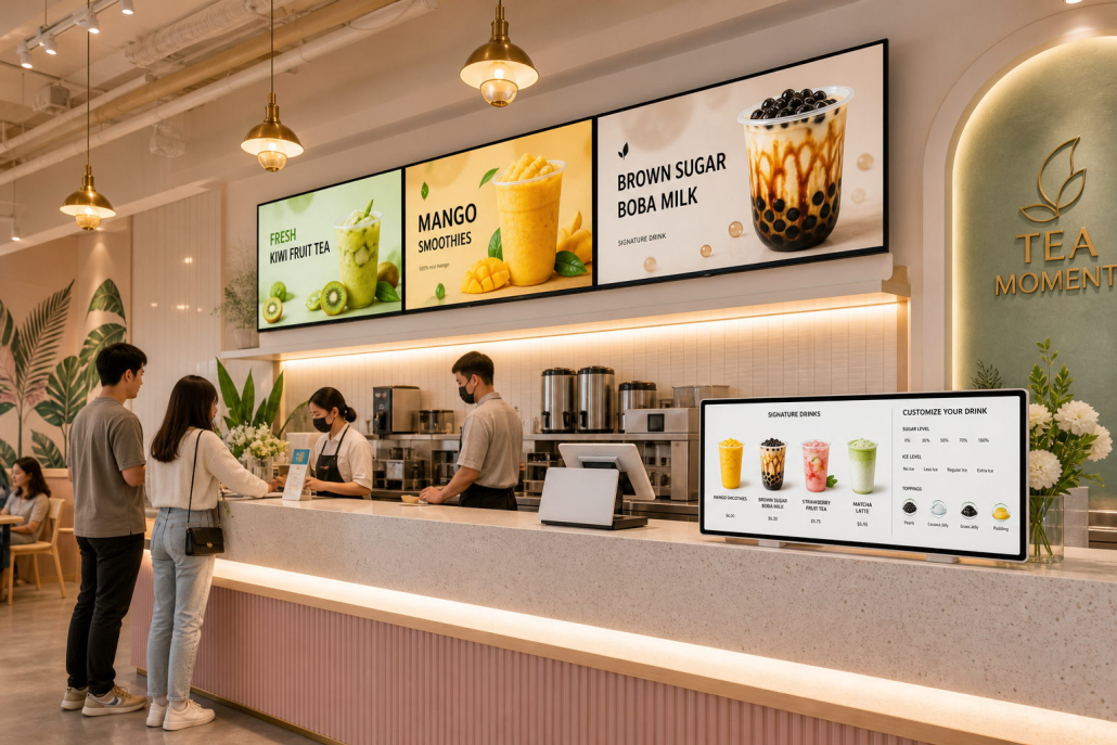 Best Digital Signage Solutions for Bubble Tea Shops