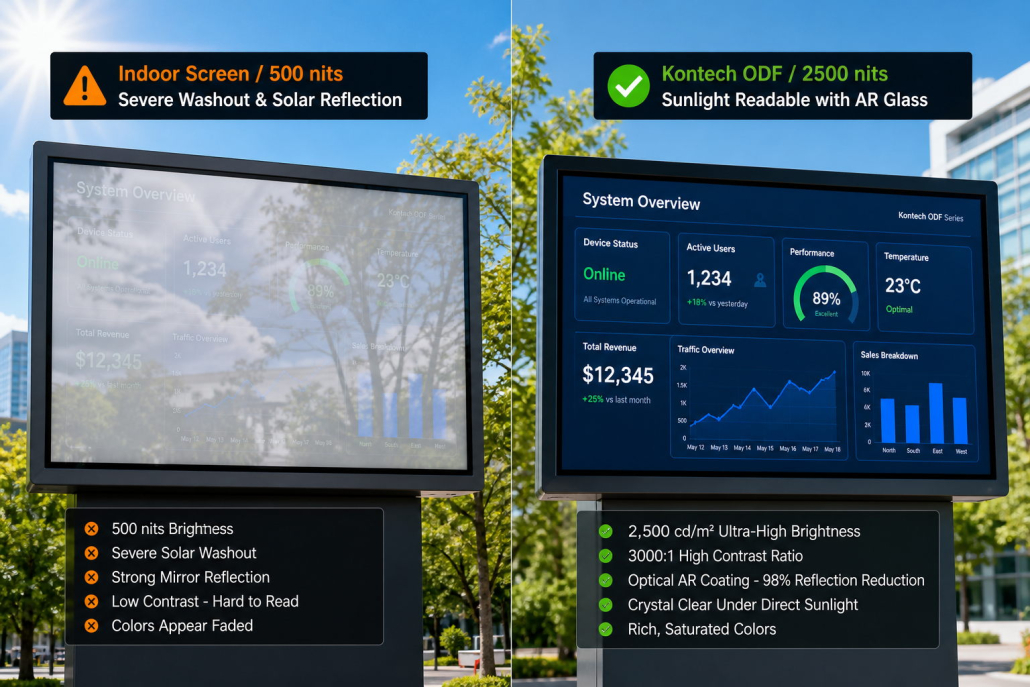 Direct Sunlight Readability Comparison